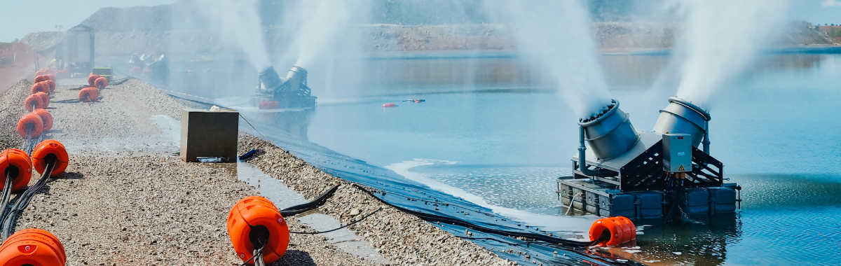 Minetek Floating Water Evaporators in action.