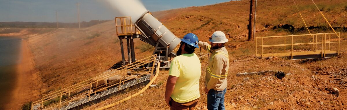 Mine water evaporator and crew